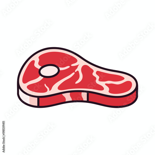 Illustration of a Raw Steak Cut for Culinary and Food Presentation Purposes