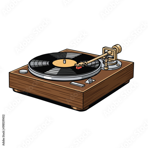 Vintage Turntable with Vinyl Record for Music Enthusiasts and Audio Lovers