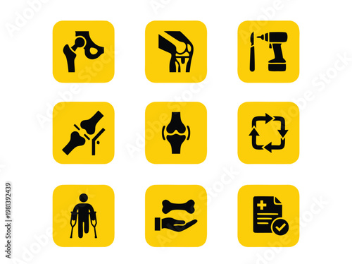 Orthopedic Medical Icons Set.