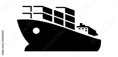 “Simple pictogram of a steel cargo container, high-contrast black-and-white, suitable for UI or signage.”