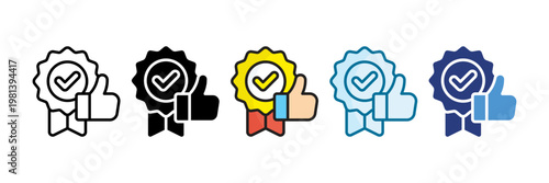 Credibility Icon Set Multiple Style Collection