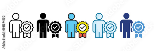 Recognition Icon Set Multiple Style Collection