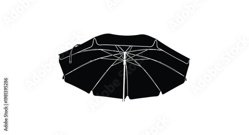 A black umbrella with white lines