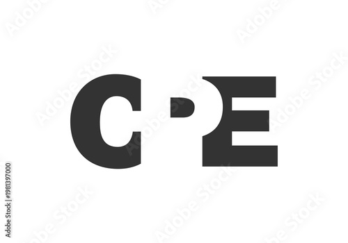 CPE logo design. Initial letter C P E bold font style for tech startups, consulting, corporate branding. Creative company name, headlines typography identity, trendy logotype.