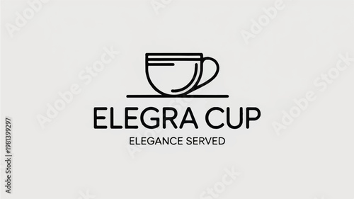 Minimalist cup and saucer logo design with text black and white line art beverage restaurant minimalist illustration business elegance