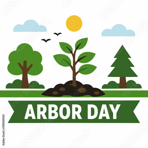 Young Sapling Growing on Arbor Day