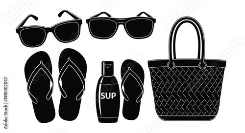 A collection of summer accessories