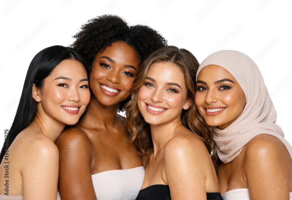 Fototapeta premium PNG Diverse women smiling together