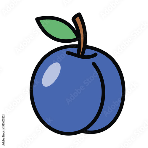 Fresh Blueberry Fruit Illustration for Healthy Food Concepts