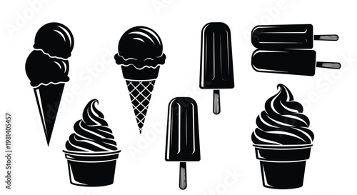 A collection of various ice cream treats