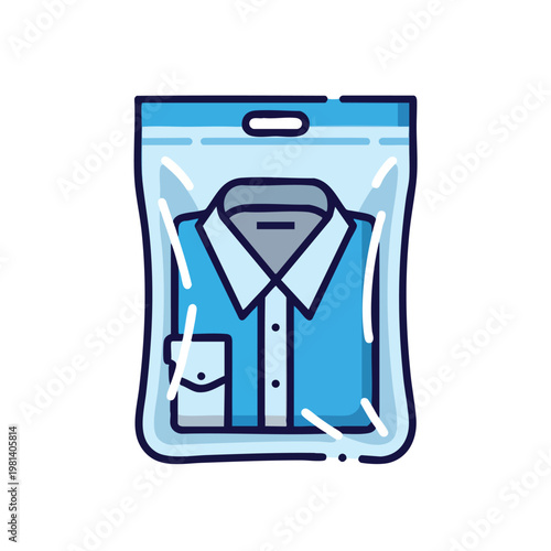 Easy Laundry Care of Business Shirts in Clear Plastic Packaging
