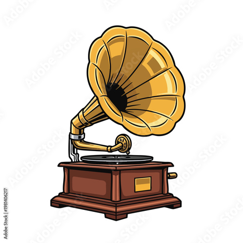 Vintage Gramophone Record Player for Music Enthusiasts and Retro Decor