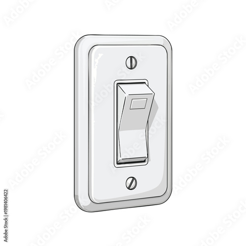 Modern Electric Light Switch on Wall Panel for Indoor Lighting Control