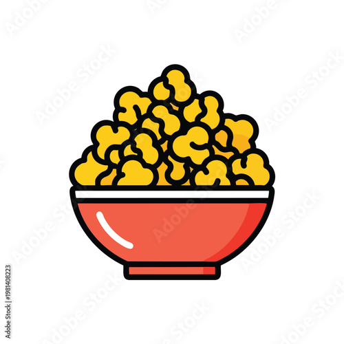 A Bowl of Fresh Popped Popcorn for Movie Night or Snack Time