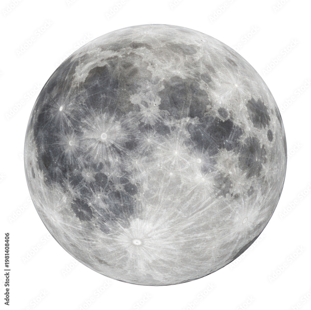 Naklejka premium Detailed moon surface illustration.
