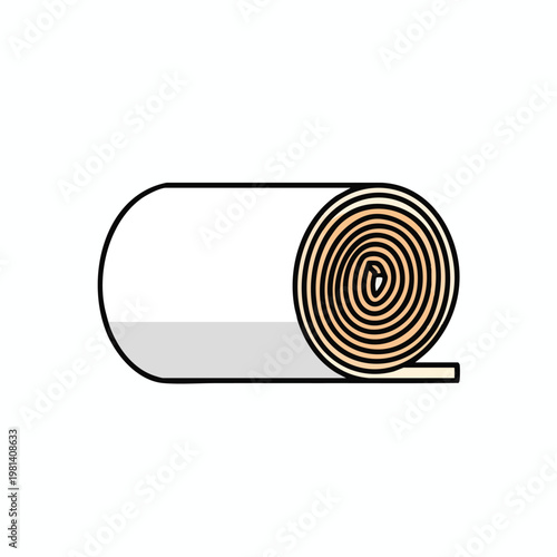 Close up of a Rolled Brown and White Towel for Spa or Wellness Decor