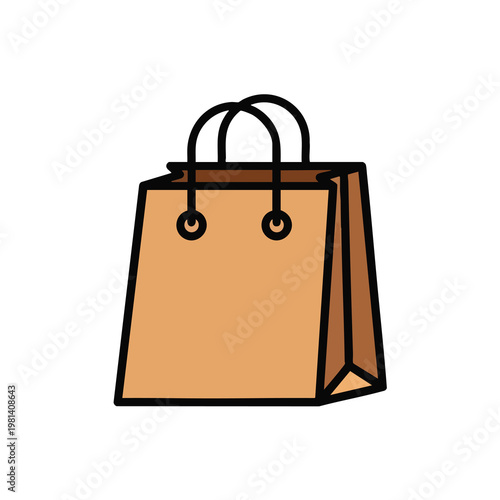 Stylish Brown Paper Shopping Bag for Retail and Gift Use