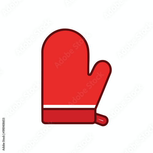 Red Oven Mitt Kitchen Accessory for Cooking and Baking