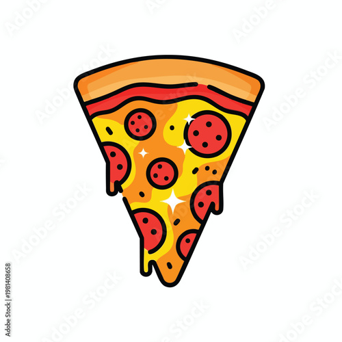 Delicious Pizza Slice with Toppings on a White Background