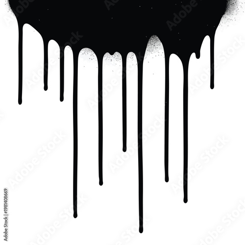 Abstract Black and White Dripping Paint Background for Creative Design and Art Projects