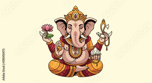 Ganesha Hindu Elephant God Idol.
