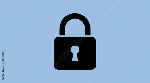 Black Padlock Security Icon.