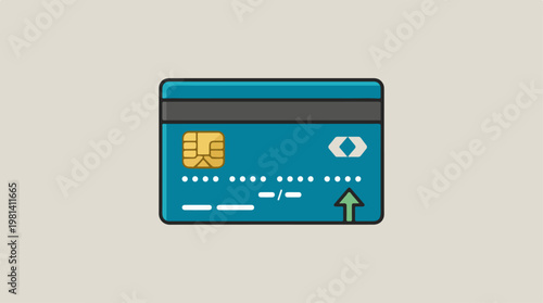 Blue Credit Card Closeup View.