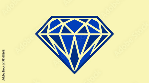 Blue Diamond Gemstone Illustration.