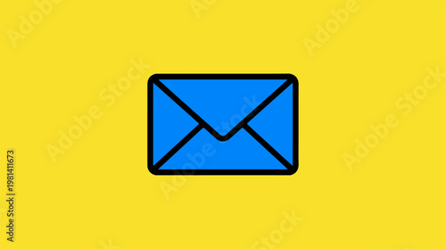 Blue Envelope Icon Graphic.