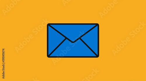 Blue Envelope Icon Graphic.