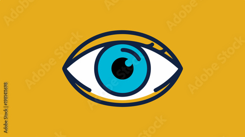 Blue eye with black outline.