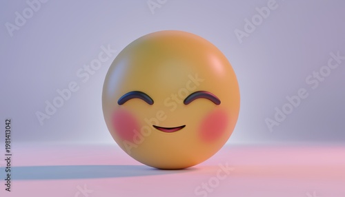 Yellow Emoji with Rosy Cheeks