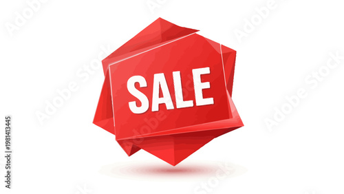 Red Sale Discount Sign.