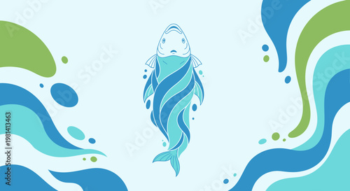 Illustration of a smiling fish.