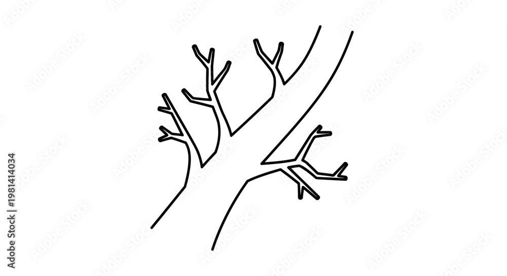 Obraz premium Simple Black Branch Illustration.