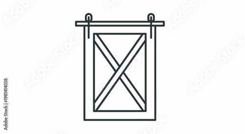 Simple Barn Door Illustration.