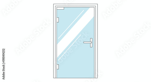 Simple Metal Door Illustration.
