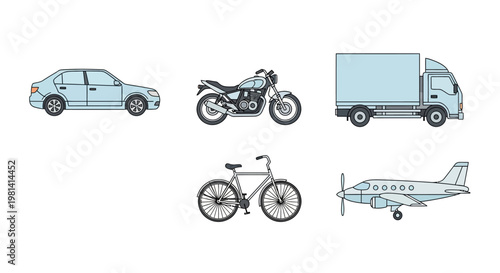 Various Vehicles and Bicycle.