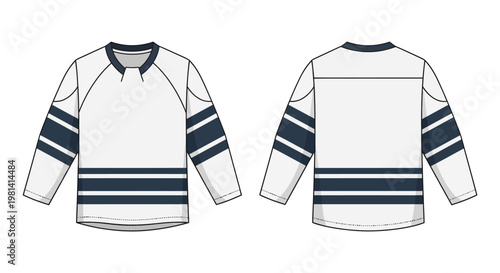 White Hockey Jersey Illustration.