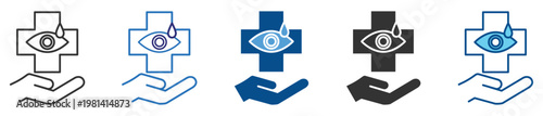Eye Care icon set multiple style collection