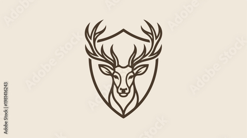 Deer Head Logo Design Emblem.