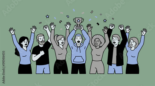 Diverse Group Celebrating Success.