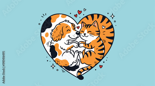 Dog and Cat Heart Love.