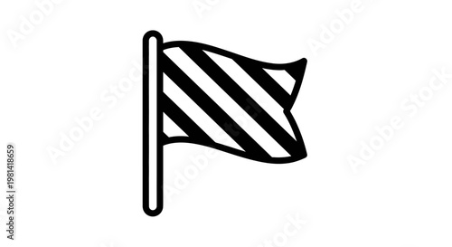 Black and white striped flag icon.