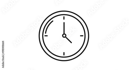 Simple Analog Clock Face Closeup.