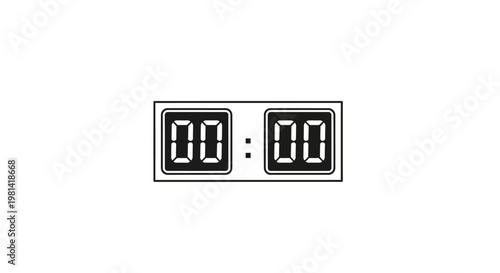 Digital clock display showing zero time.