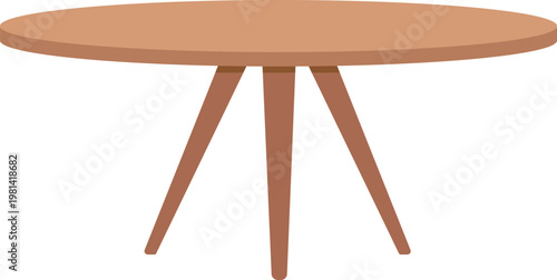 Empty table illustration, simple furniture design for dining, workspace, or interior concepts.