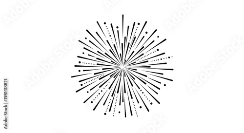 Black and white starburst design element.