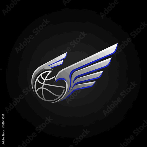 Basketball with Wings Emblem.