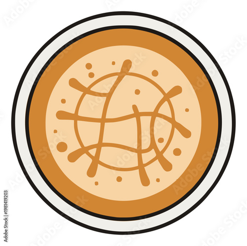 Minimalist caramel macchiato outline icon. Generative AI